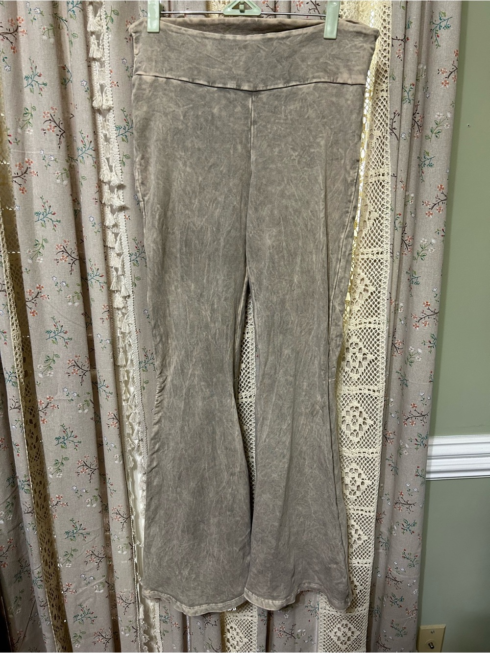 Chatoyant Mineral Wash Wide Leg Lounge Pants USA Made Cotton Medium Boho